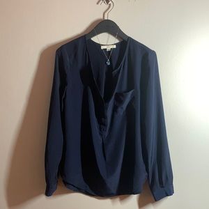 Piperlime Navy Blue Blouse